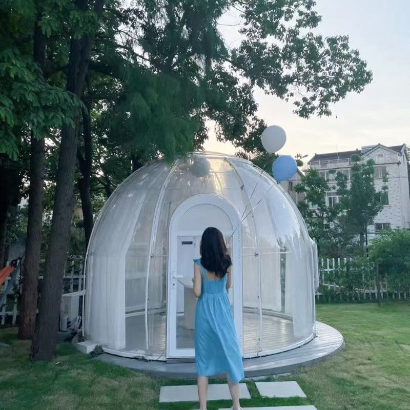 PC Clear Dome Haus Außen Bubble Zelte mit Aluminiumfenster und LED-Licht