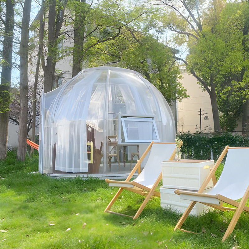 PC Clear Dome Haus Außen Bubble Zelte mit Aluminiumfenster und LED-Licht